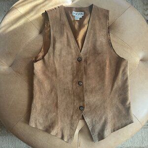 Vintage Suede Leather Vest Paradox Size 12 | Western Rustic Cowboy Core Button